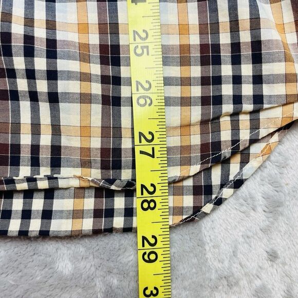 Taylor Stitch Custom Tailored Shirt Mens S Brown Black Tan Check Plaid Button - Picture 7 of 9
